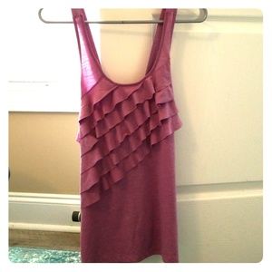 3/$13 Maurices lavender ruffle front tank top